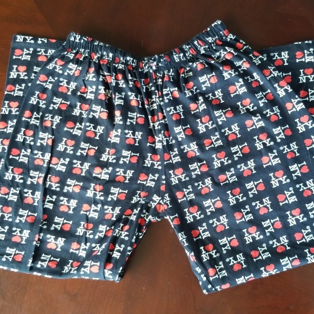 I Love NY Black Large PJ Pants